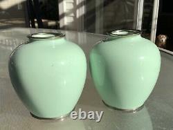 Gorgeous Vintage Pair Japanese Cloisonne Vases