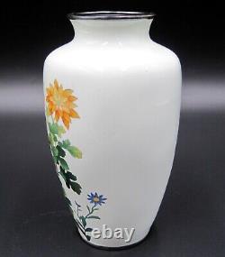 Hayashi Kihyoe Signed Antique Japanese Yusen Jippo Cloisonne Vase Silver Mounts