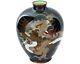 High Quality Japanese Cloisonne Forest Green Dragon Vase Attributed To Honda Yos
