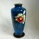 Hiroaki Ota Cloisonne Vase Silver Wired Orchid And Butterfly Design