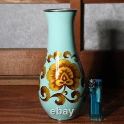 Hiroaki Ota Japanese cloisonne enamel sippou vase signed PV229