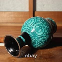Hiroaki Ota Japanese cloisonne enamel sippou vase signed w / box PV196