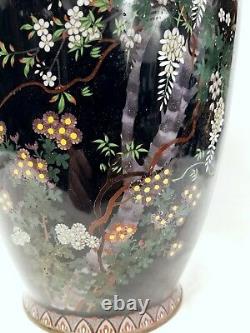Huge Fine Antique Japanese Cloisonne' Vase Attributed to OTA 18/ 46 cm. Height