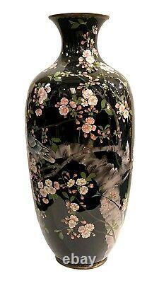 Huge Japanese Cloisonne Enamel Vase - 35 in, 89 cm