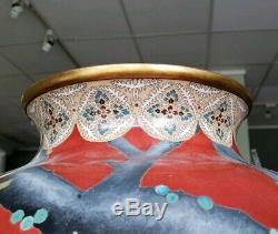 Huge Japanese Meiji Silver Wire Cloisonne Vase With Eagle Make Offer