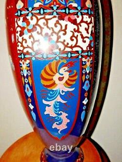 INCREDIBLE ANTIQUE JAPANESE EARLY MEIJI PERIOD CLOISONNE VASE with ORCHID 24