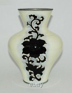 Important Japanese Cloisonne Enamel Vase with Flower Design Ando Workshop -PIB