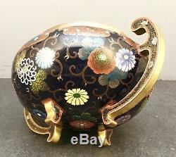 Important Japanese Meiji Cloisonne Jar with Handles