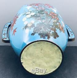 Important Japanese Meiji Cloisonne Jar with Handles