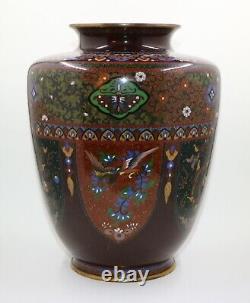 Impressive Japanese Cloisonne Enamel Vase Signed by Ando