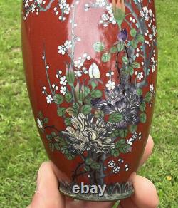 JAPANESE ENAMEL PARTITION VASE EMAIL ENAMELS CHANPLEVE JAPAN JAPANESE MEIJI 19THth