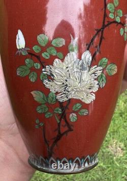 JAPANESE ENAMEL PARTITION VASE EMAIL ENAMELS CHANPLEVE JAPAN JAPANESE MEIJI 19THth