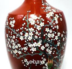 JAPANESE ENAMEL PARTITION VASE EMAIL ENAMELS CHANPLEVE JAPAN JAPANESE MEIJI 19THth