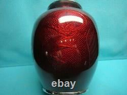 JAPANESE GINBARI CLOISONNE VASE, 6x 5, silver wire, SATO STYLE, unsigned, MINT