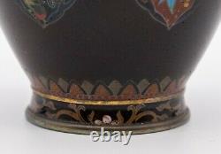 Japan 1890 Meiji Period Ando Jubei Silver And Gold Wire Cloisonne Vase Very Rare