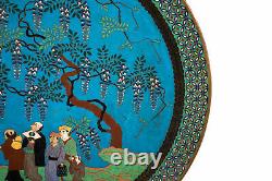 Japan 20. Century Very Large Japanese Cloisonne Enamel Wall Plate Bowl