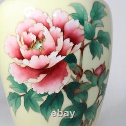 Japanese Ando shippou Cloisonne vase Yellow glaze PV164
