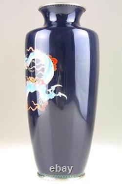 Japanese Antique CLOISONNE Vase Pot 8.5 inch tall Dragon Pattern Meiji Era