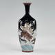 Japanese Antique Cloisonne Enamel Cranes And Waves Vase Meiji Period