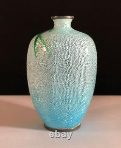 Japanese Basse Taille Cloisonne VaseSigned