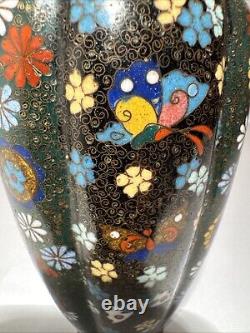 Japanese CLOISONNE Enamel on Bronze 7.25 Vase, Meiji Period