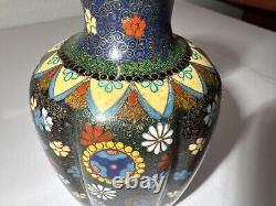 Japanese CLOISONNE Enamel on Bronze 7.25 Vase, Meiji Period