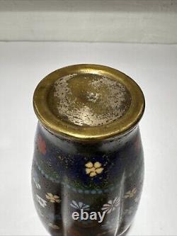 Japanese CLOISONNE Enamel on Bronze 7.25 Vase, Meiji Period