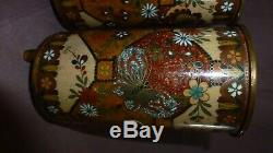 Japanese Chinese Cloisonne Vases True Facing Superb Detail Circa 1850 Beautiful