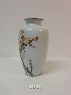 Japanese Cloisonne 7.5 Vase, Cherry Blossoms