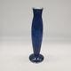 Japanese Cloisonne Ando Slender Vase 7.5 Flower Pattern Deep Blue On Silver
