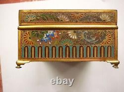 Japanese Cloisonné Enamel Box Meiji 19th Century Fabulous Quality