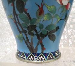 Japanese Cloisonne Enamel Floral Vases From The Late Meiji Period