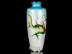 Japanese Cloisonné Enamel Ginbari Dragon Vase