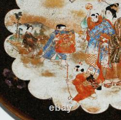 Japanese Cloisonne Enamel Tray with Satsuma Style Panel Pictured In Book (PIB)