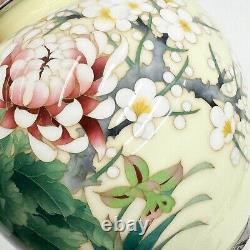 Japanese Cloisonne Enamel Vase Chrysanthemum Cherry Blossom