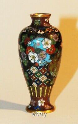 Japanese Cloisonne Enamel vase by Elusive Kyoto Artist Inui Eizaburo