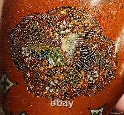 Japanese Cloisonne Kyoto Shippo Style Antique Meiji Vase 6