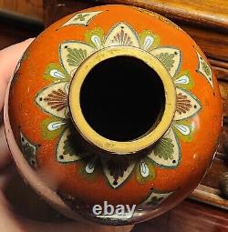 Japanese Cloisonne Kyoto Shippo Style Antique Meiji Vase 6