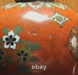 Japanese Cloisonne Kyoto Shippo Style Antique Meiji Vase 6