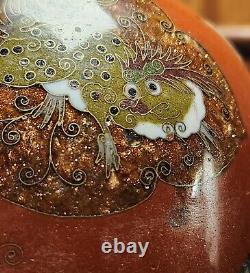 Japanese Cloisonne Kyoto Shippo Style Antique Meiji Vase 6