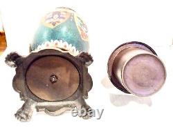 Japanese Cloisonne Oil Lamp Meiji, Large, Phoenix, Mounted Vase, Cloisonne