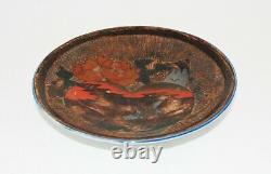 Japanese Cloisonne Tree Bark Enameled Tray Pictured In Book (PIB)