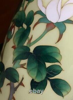 Japanese Cloisonne Vase Ando Company Pear Green Ground Early Mid 20th