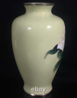 Japanese Cloisonne Vase Ando Company Pear Green Ground Early Mid 20th