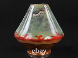 Japanese Cloisonne Vase Dragon over Mount Fuji H4.2 withwooden box