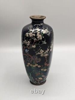 Japanese Cloisonné Vase Meiji Period 19th Century, Signed Possible Ota Tamashiro