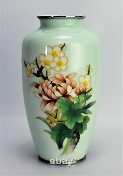 Japanese Cloisonne Vase Peony Showa Period Ando