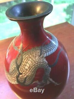 Japanese Cloisonne Vase With Dragon