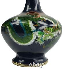 Japanese Cloisonne Vase With Ginbari Foil Dragon