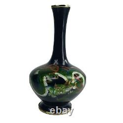 Japanese Cloisonne Vase With Ginbari Foil Dragon